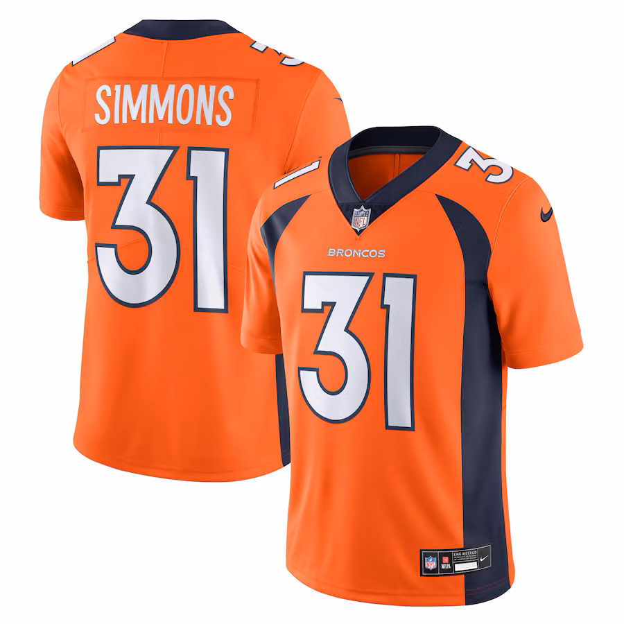 Men's Denver Broncos Justin Simmons Nike Orange  Vapor Untouchable Limited Jersey