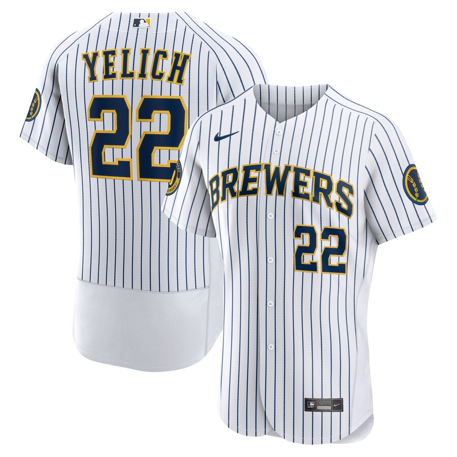 Men's Milwaukee Brewers Christian Yelich Nike White Alternate Authentic Player Jersey