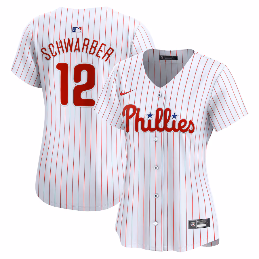 Women's Philadelphia Phillies Kyle Schwarber Nike White Home Limited Jersey