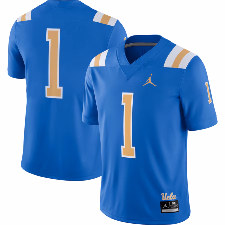 Men's Jordan Brand #1 Blue UCLA Bruins Game Jersey