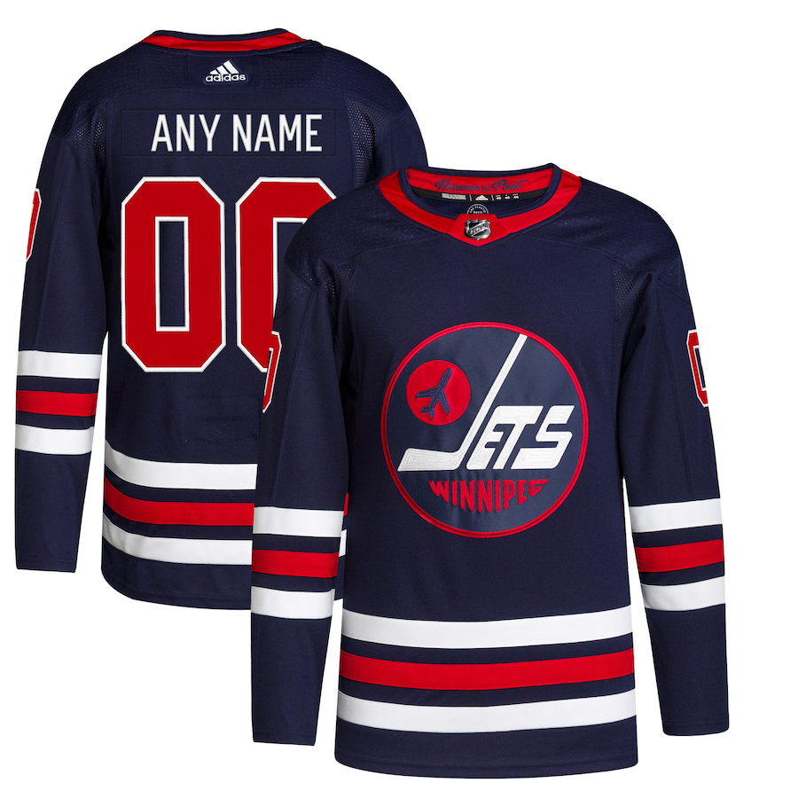 Men's Winnipeg Jets adidas Navy Alternate 2021/22 Primegreen Authentic Custom Jersey