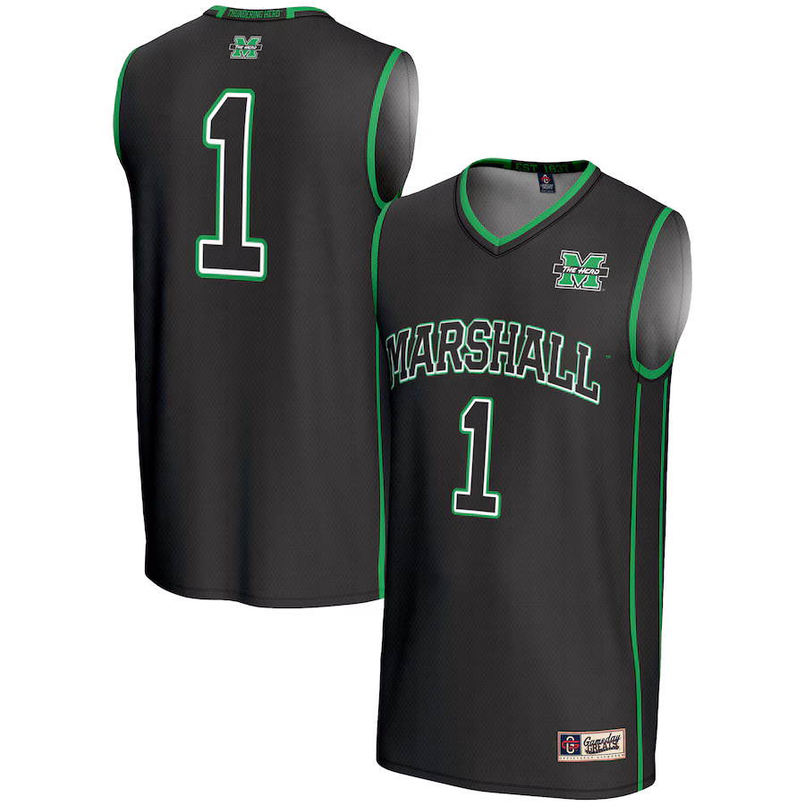 Youth GameDay Greats Black #1 Marshall Thundering Herd Lightweight Basketball Jersey