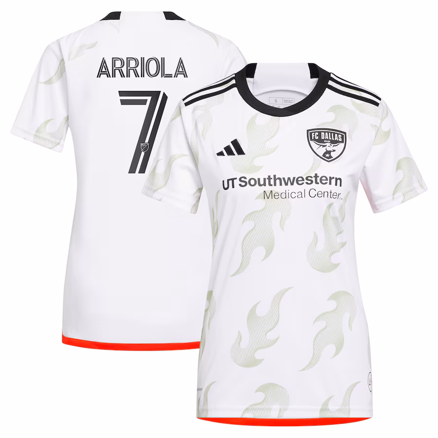 Women's FC Dallas Paul Arriola adidas White 2023 Burn Baby Burn Replica Player Jersey