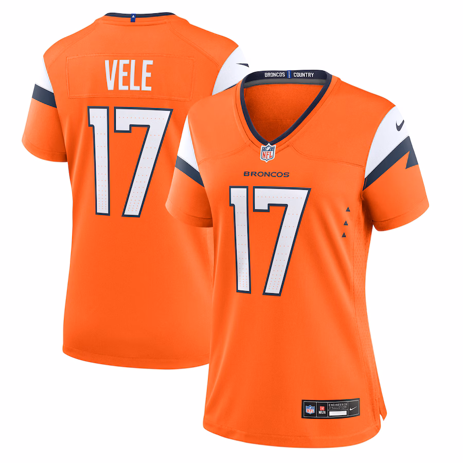 Women's Denver Broncos Devaughn Vele Nike Orange Team Game Jersey