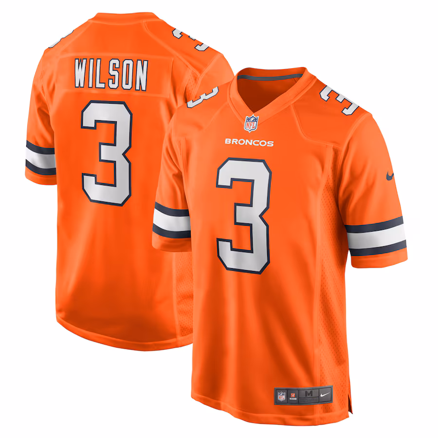 Men's Denver Broncos Russell Wilson Nike Orange Alternate Game Jersey