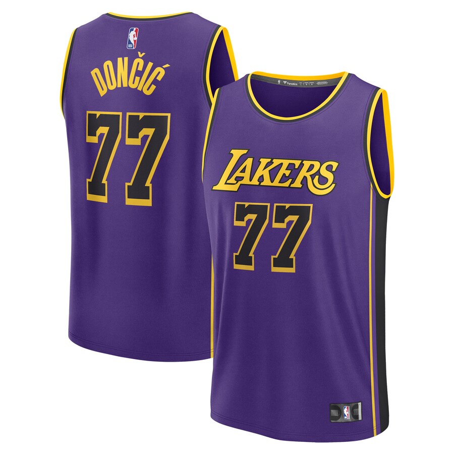 Men's Los Angeles Lakers Luka Dončić Fanatics Purple Fast Break Player Jersey - Statement Edition