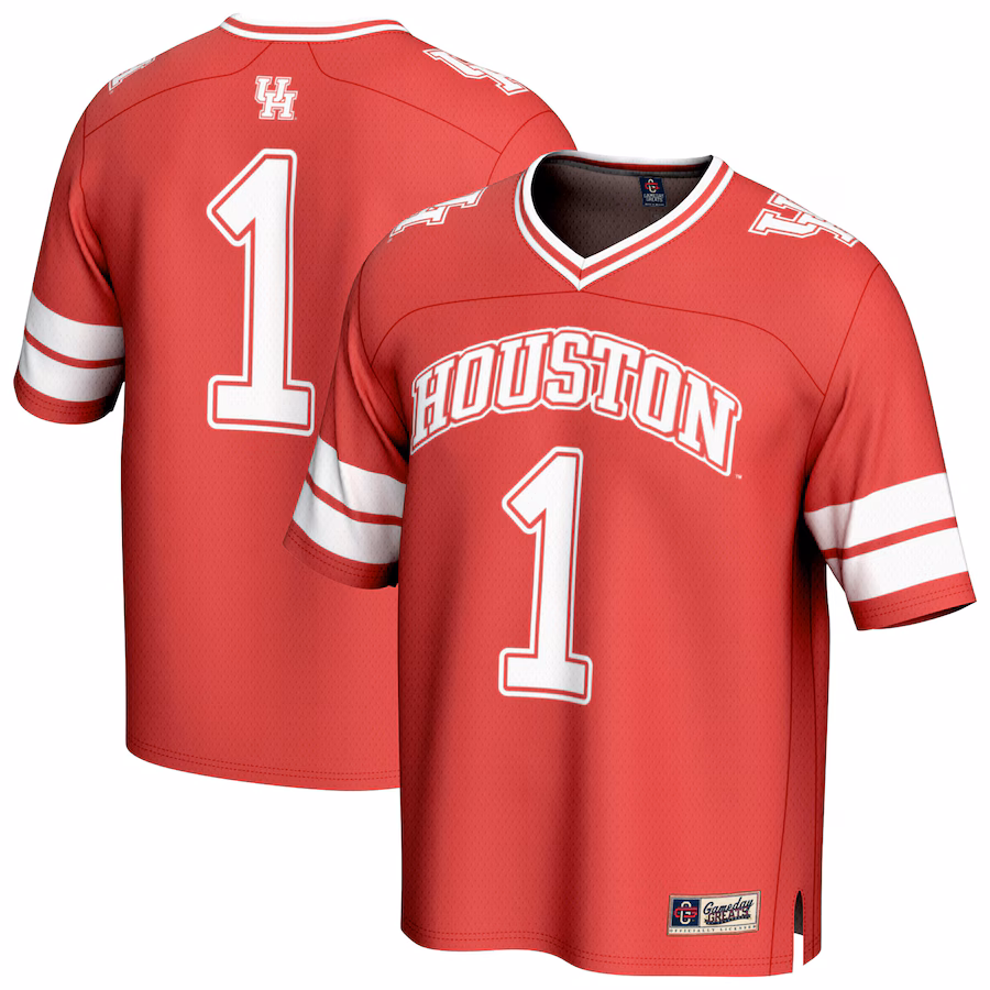 Unisex GameDay Greats #1 Red Houston Cougars Collegiate Football Fashion Jersey