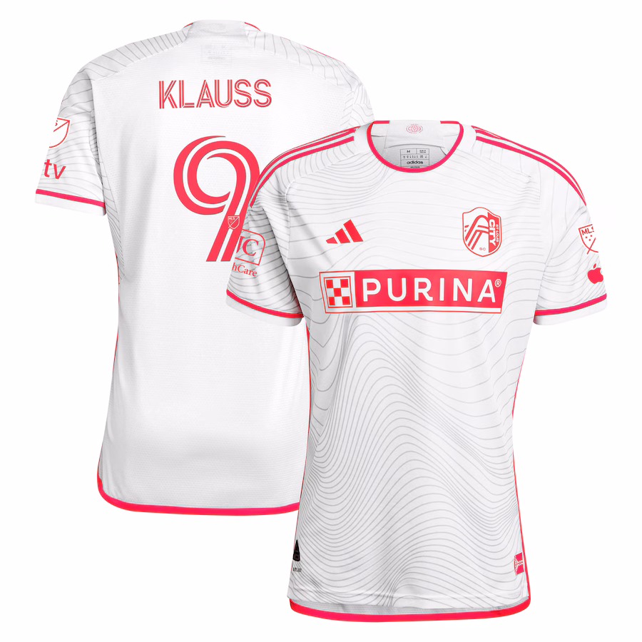 Men's St. Louis City SC João Klauss adidas White 2024 The Confluence Kit Authentic Player Jersey