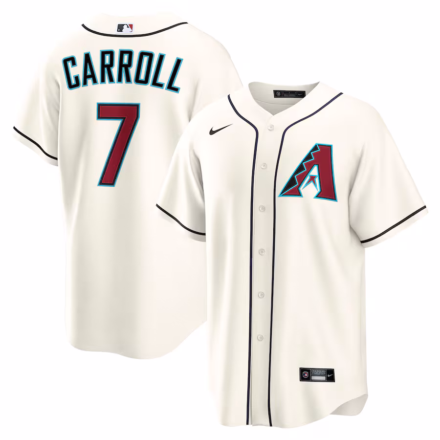 Men's Arizona Diamondbacks Corbin Carroll Nike Cream Home Replica 2.0 Player Jersey