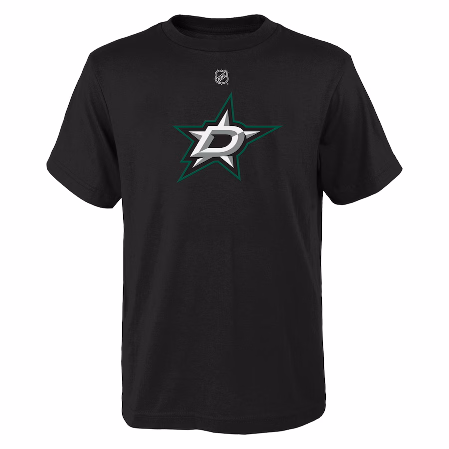 Youth Dallas Stars Black Primary Logo T-Shirt