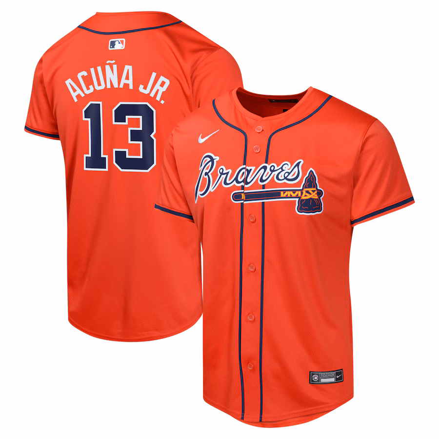 Youth Atlanta Braves Ronald Acuña Jr. Nike Red Alternate Limited Player Jersey
