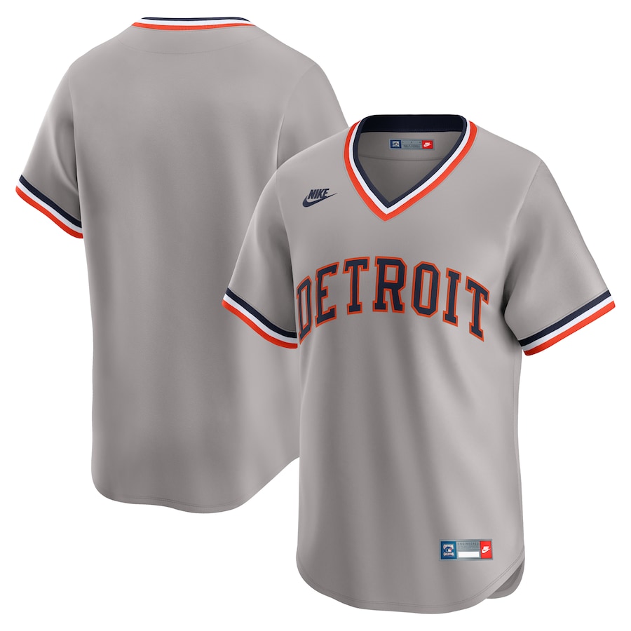 Men's Detroit Tigers Nike Gray Throwback Cooperstown Collection Limited Jersey