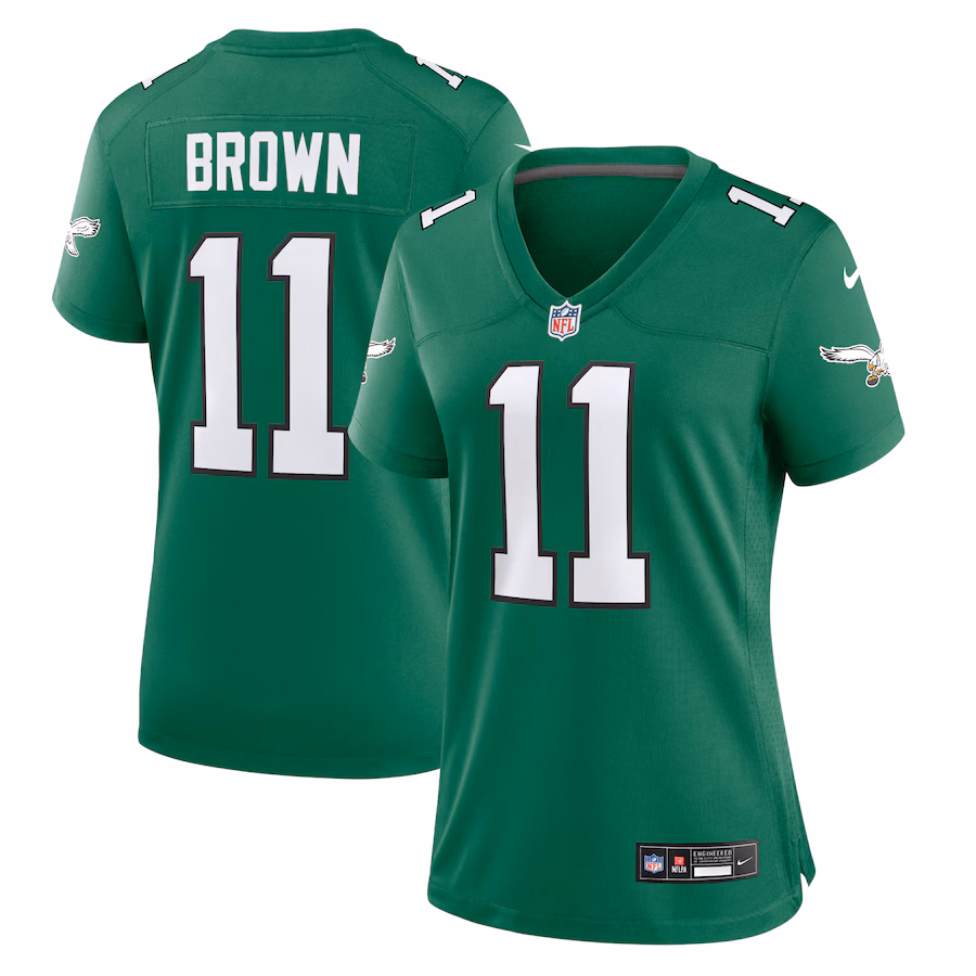 Women's Philadelphia Eagles A.J. Brown Nike Kelly Green Player Jersey