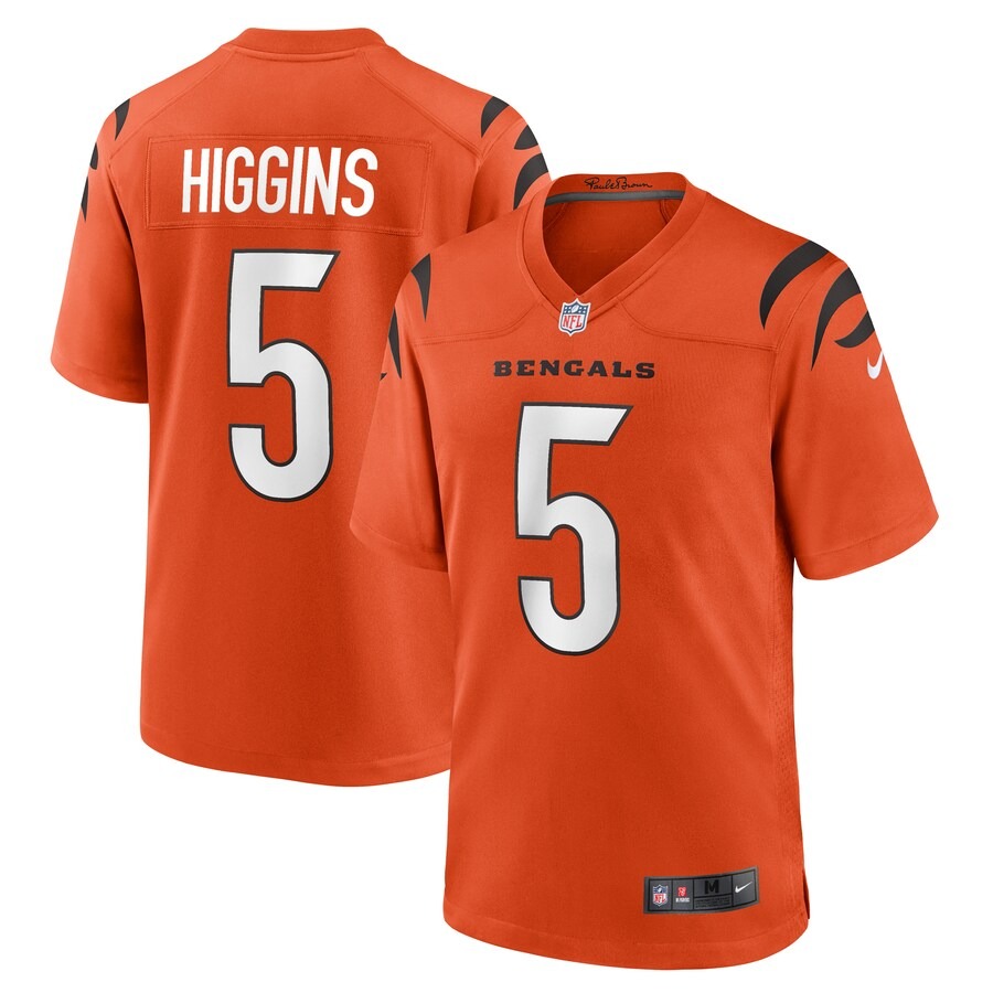 Men's Cincinnati Bengals Tee Higgins Nike Orange Alternate Game Jersey