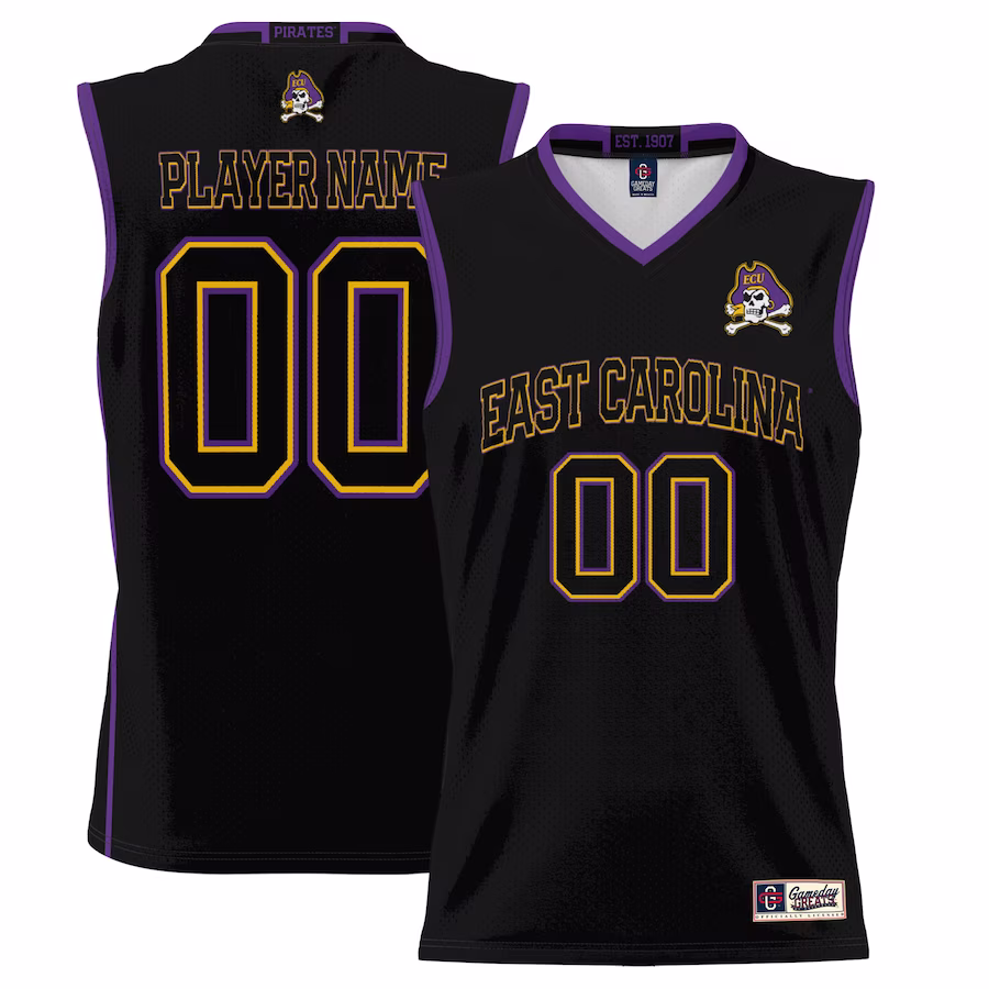ECU Pirates GameDay Greats Youth NIL Pick-A-Player Lightweight Basketball Jersey - Black