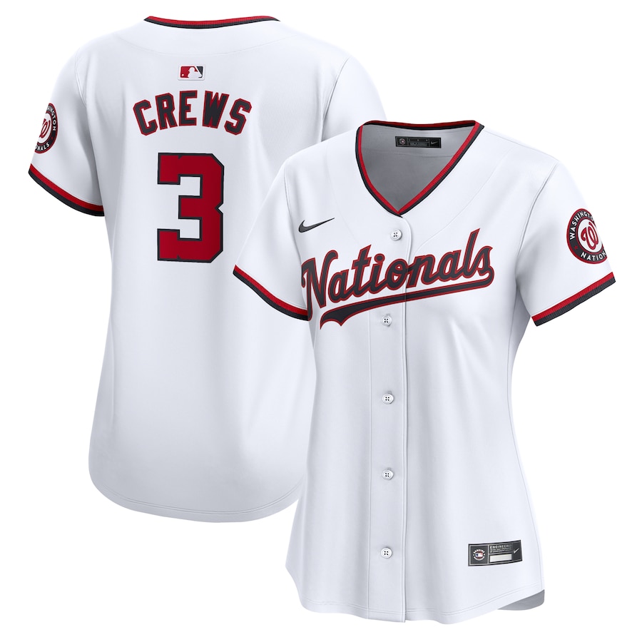 Women's Washington Nationals Dylan Crews Nike White Home Limited Player Jersey