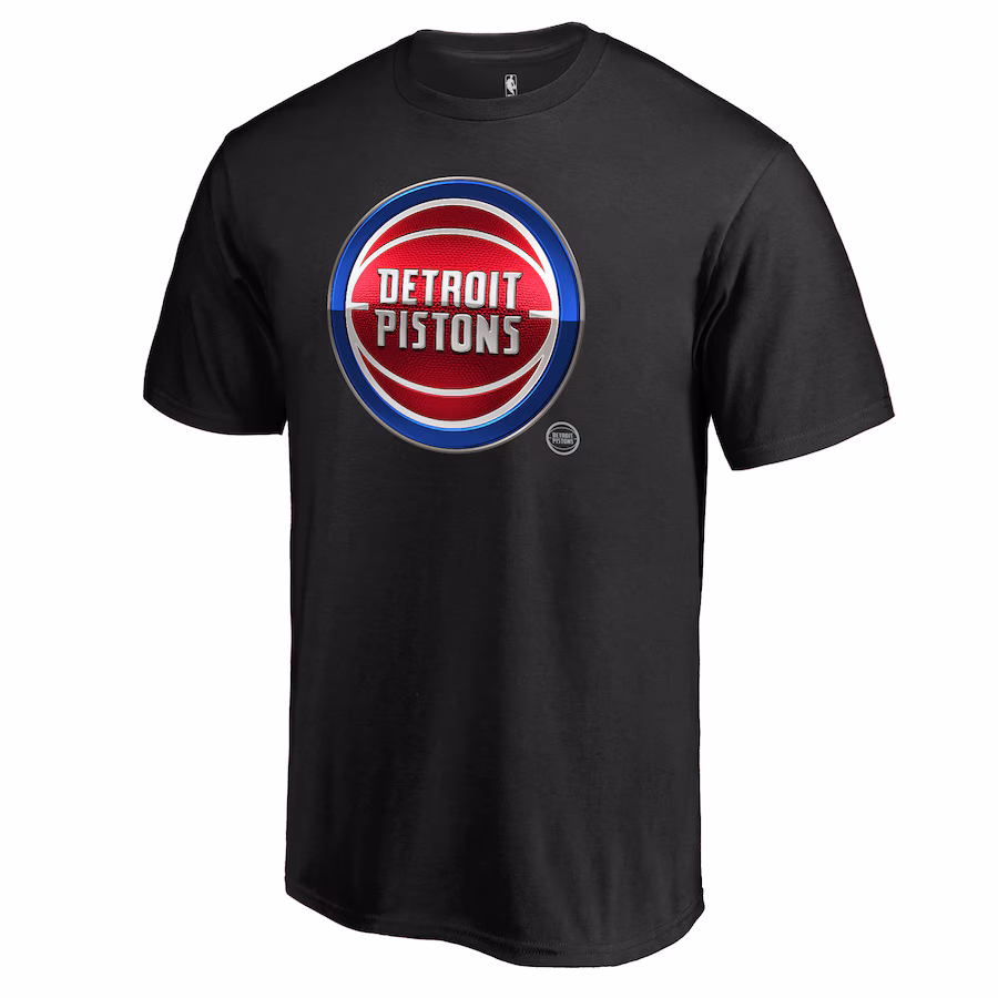 Men's Detroit Pistons Black Midnight Mascot T-Shirt