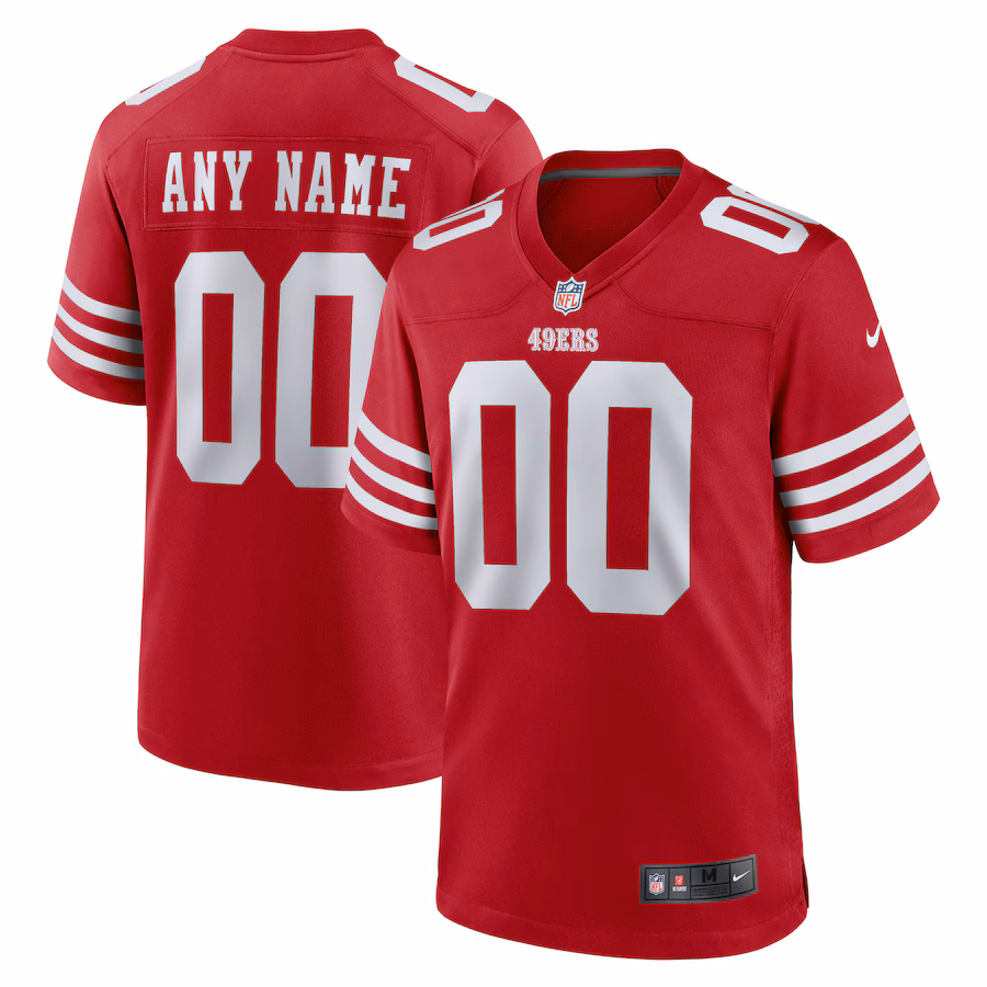 Men's San Francisco 49ers Nike Scarlet Custom Jersey