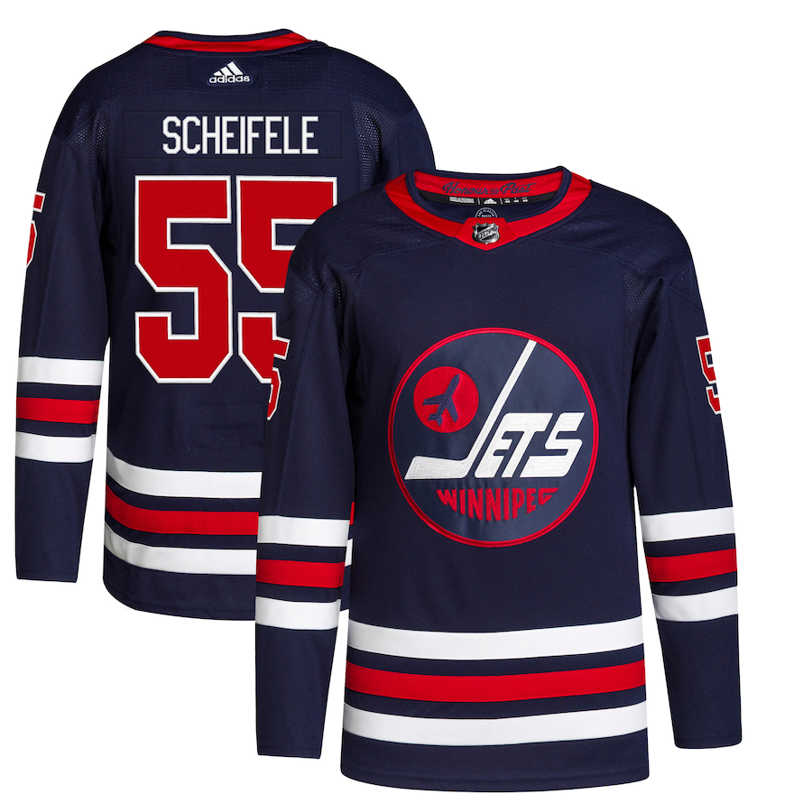 Men's Winnipeg Jets Mark Scheifele adidas Navy Alternate Primegreen Authentic Player Jersey