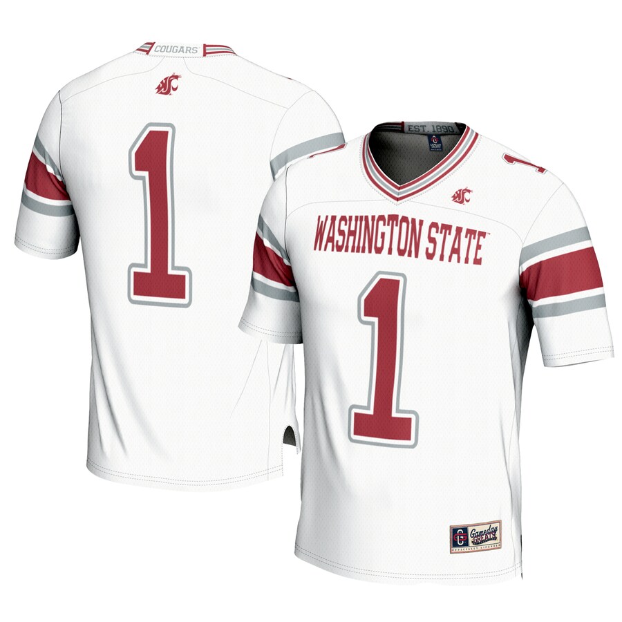 Men's GameDay Greats #1 White Washington State Cougars Football Jersey