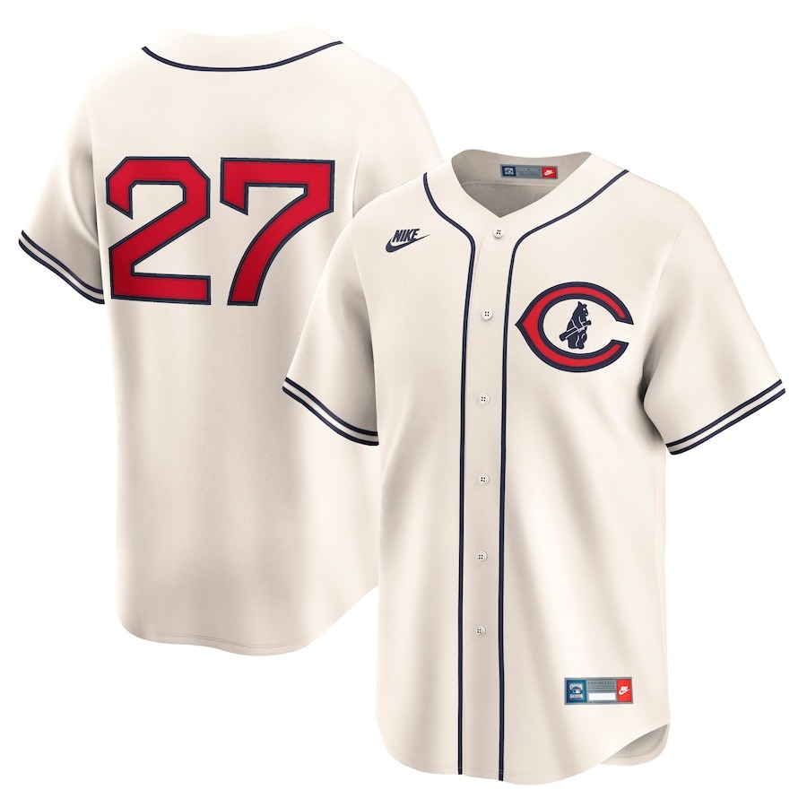 Men's Chicago Cubs Seiya Suzuki Nike Cream Throwback Cooperstown Collection Limited Jersey