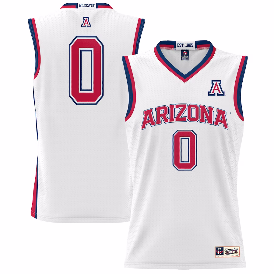 #0 Arizona Wildcats GameDay Greats Unisex Lightweight Basketball Jersey - White