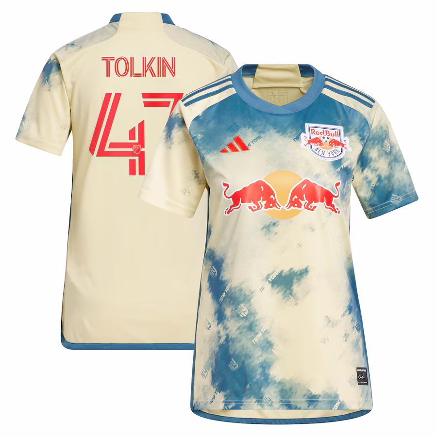 Women's New York Red Bulls John Tolkin adidas Yellow 2023 Daniel Patrick Kit Replica Jersey