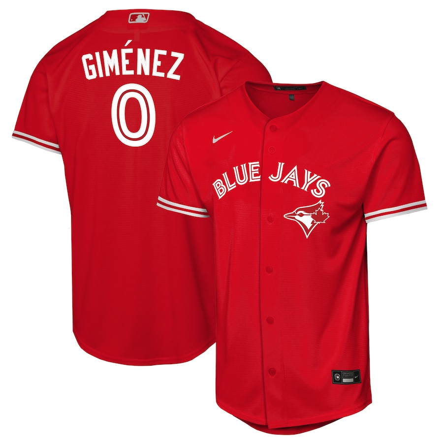 Youth Toronto Blue Jays Andrés Giménez Nike Red Canada Day Replica Jersey