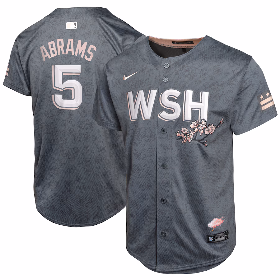 Youth Washington Nationals C.J. Abrams Nike Charcoal City Connect Limited Player Jersey