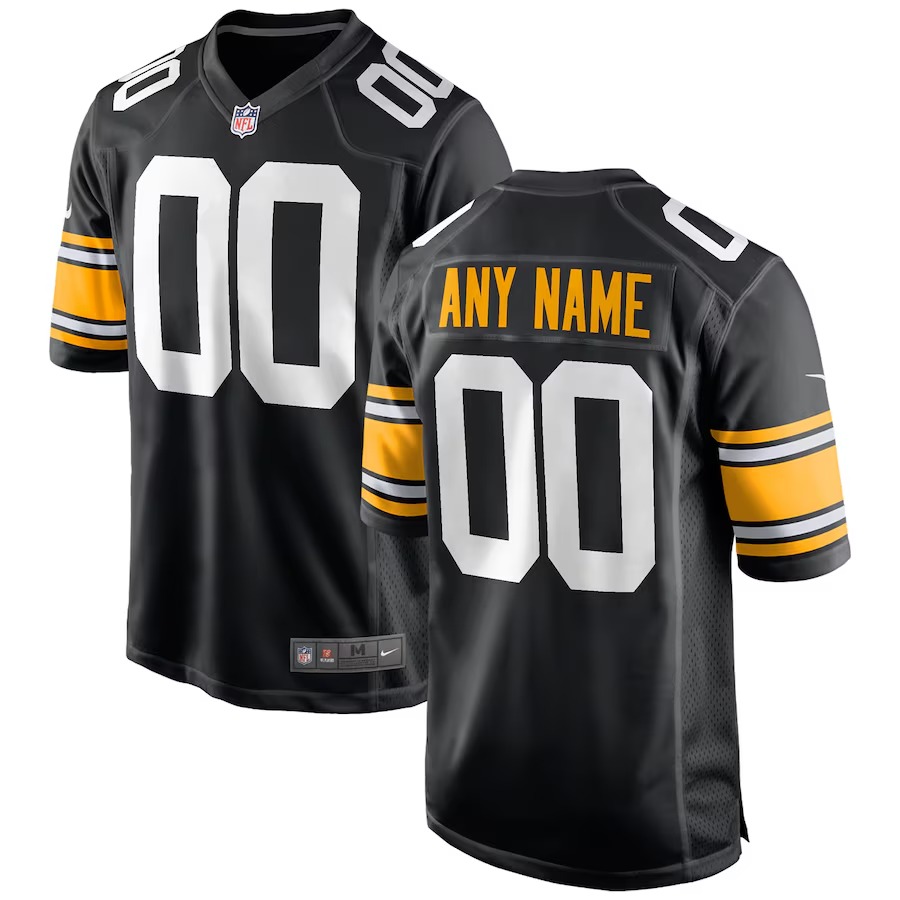 Youth Pittsburgh Steelers Nike Black Alternate Custom Game Jersey