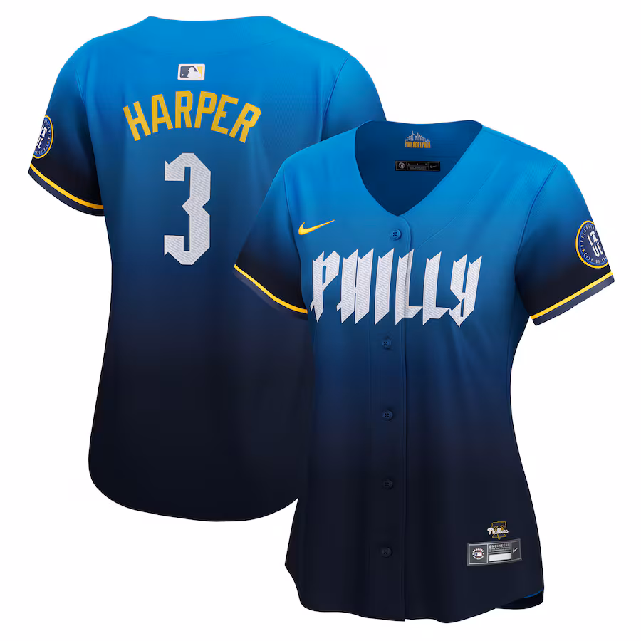 Women's Philadelphia Phillies Bryce Harper Nike Blue 2024 City Connect Limited Player Jersey