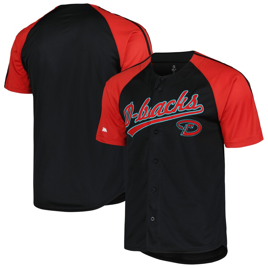 Men's  Arizona Diamondbacks Stitches Black Team Raglan Jersey