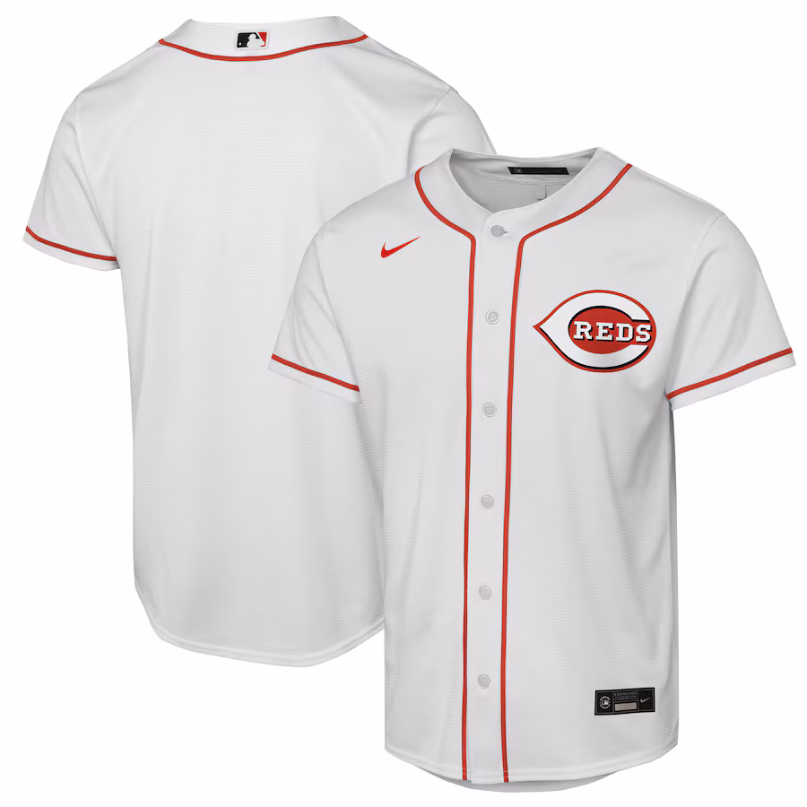 Youth Cincinnati Reds Nike White Home Replica Jersey