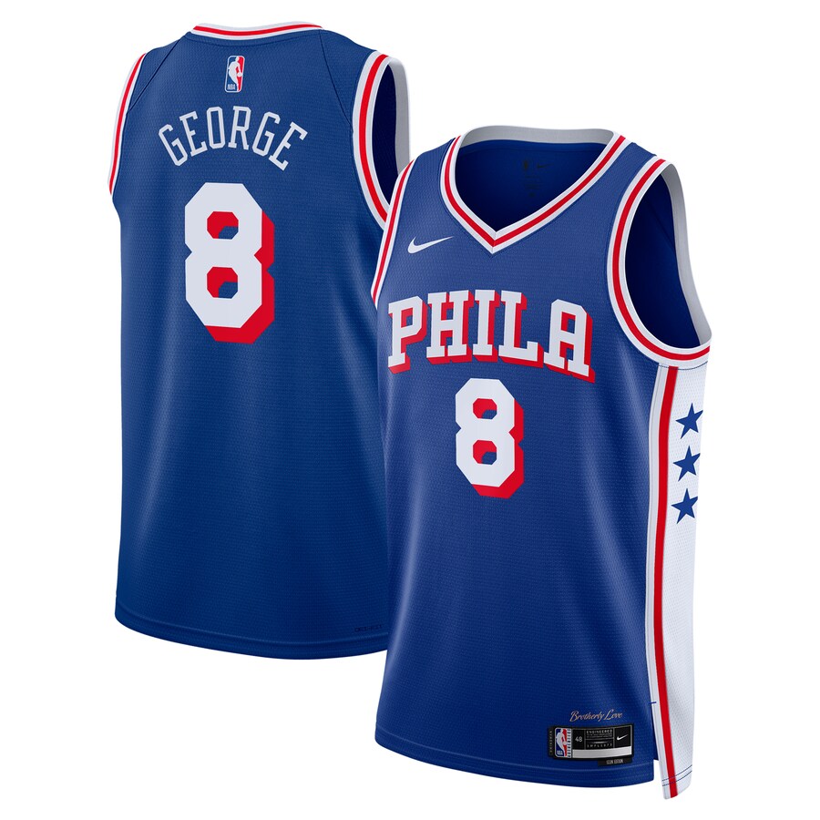 Unisex Philadelphia 76ers Paul George Nike Royal 2024 Offseason Addition Nike Swingman Jersey