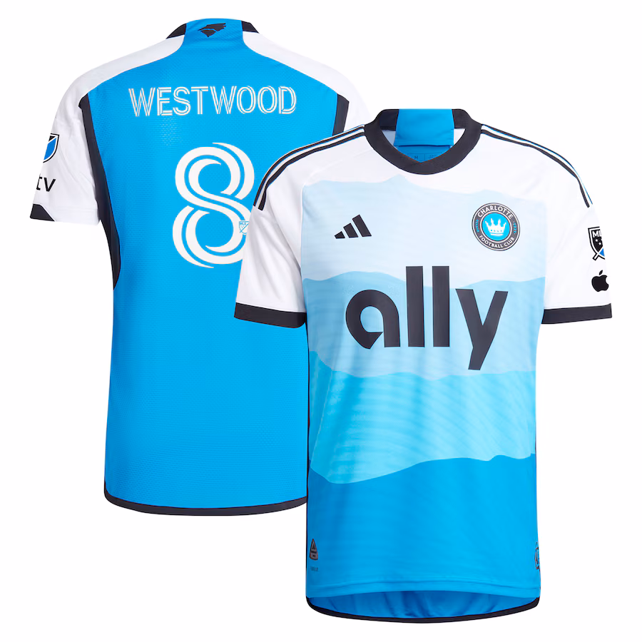 Men's Charlotte FC Ashley Westwood adidas Blue 2024 The Carolina Kit: Explore Authentic Player Jersey