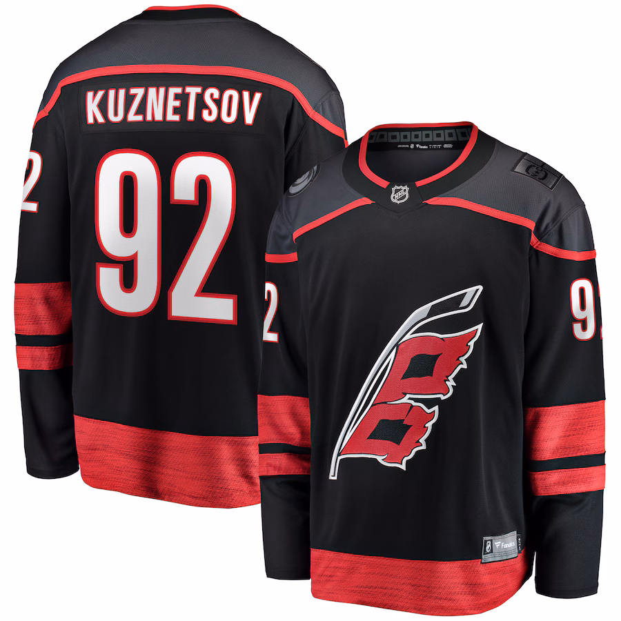 Men's Carolina Hurricanes Evgeny Kuznetsov Fanatics Black Home Breakaway Jersey