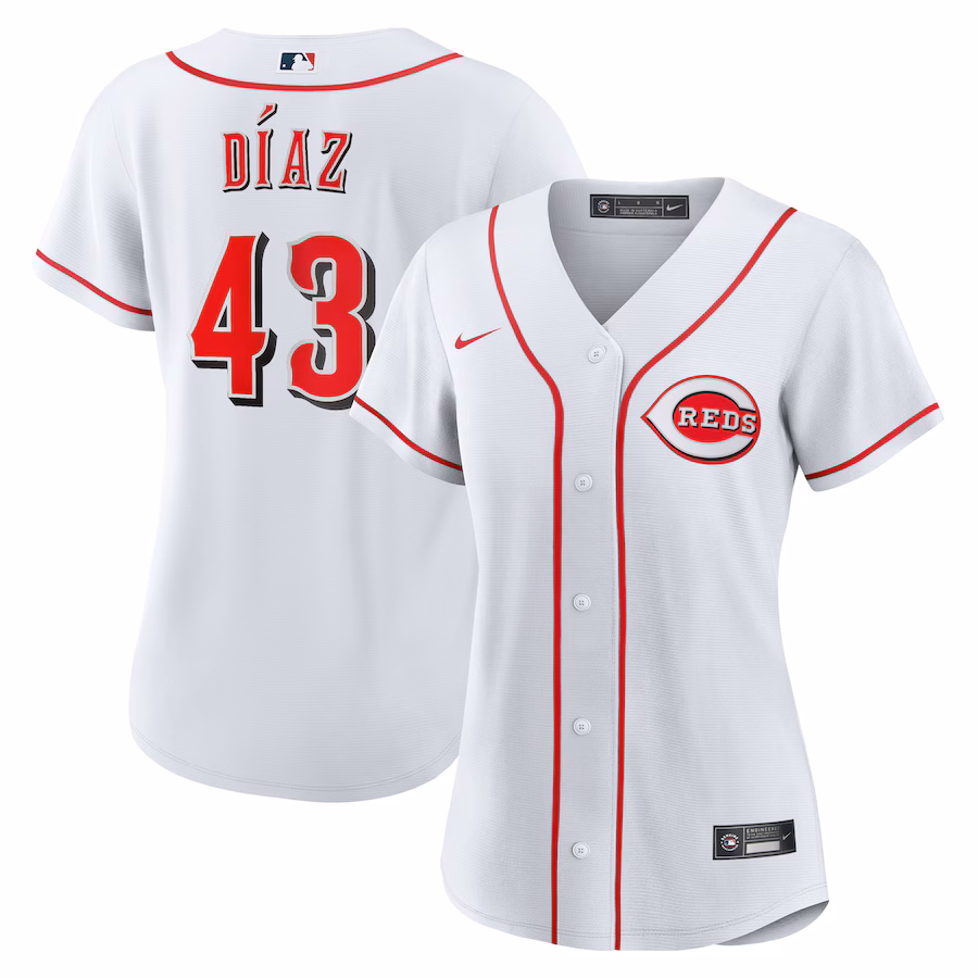 Women's Cincinnati Reds Alexis Diaz Nike White Home Replica Jersey