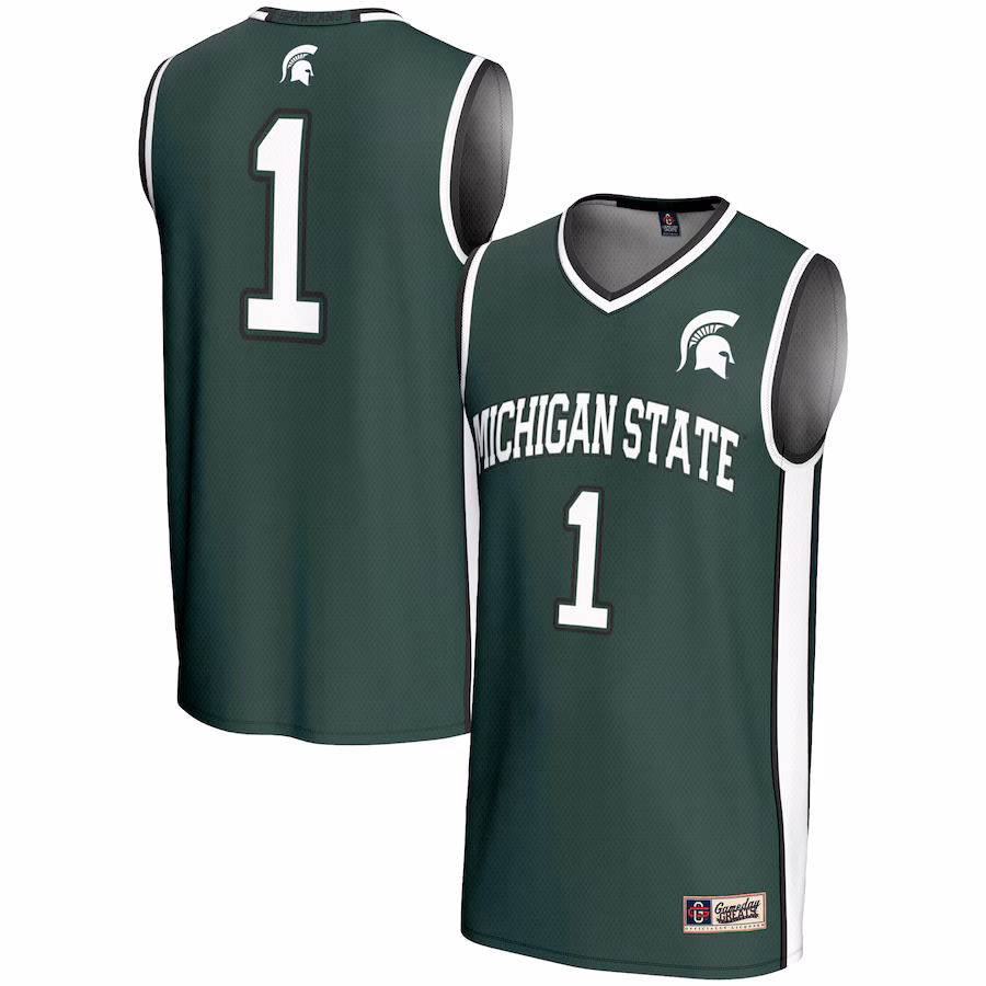 Men's GameDay Greats #1  Green Michigan State Spartans  Lightweight Basketball Jersey