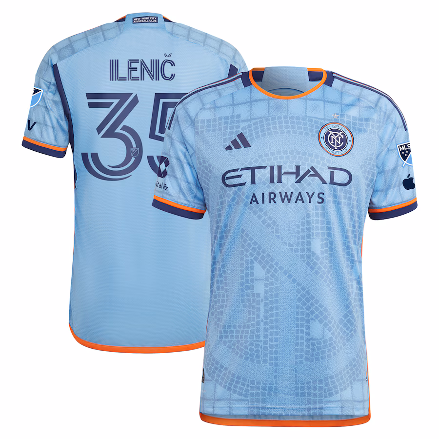 Men's New York City FC Mitja Ilenič adidas Light Blue 2024 The Interboro Kit Authentic Player Jersey