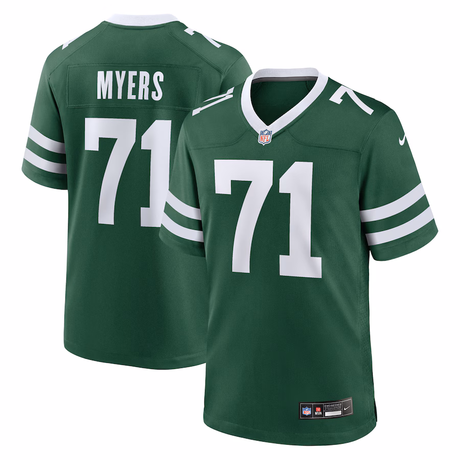 Men's New York Jets Josh Myers Nike Legacy Green Team Game Jersey