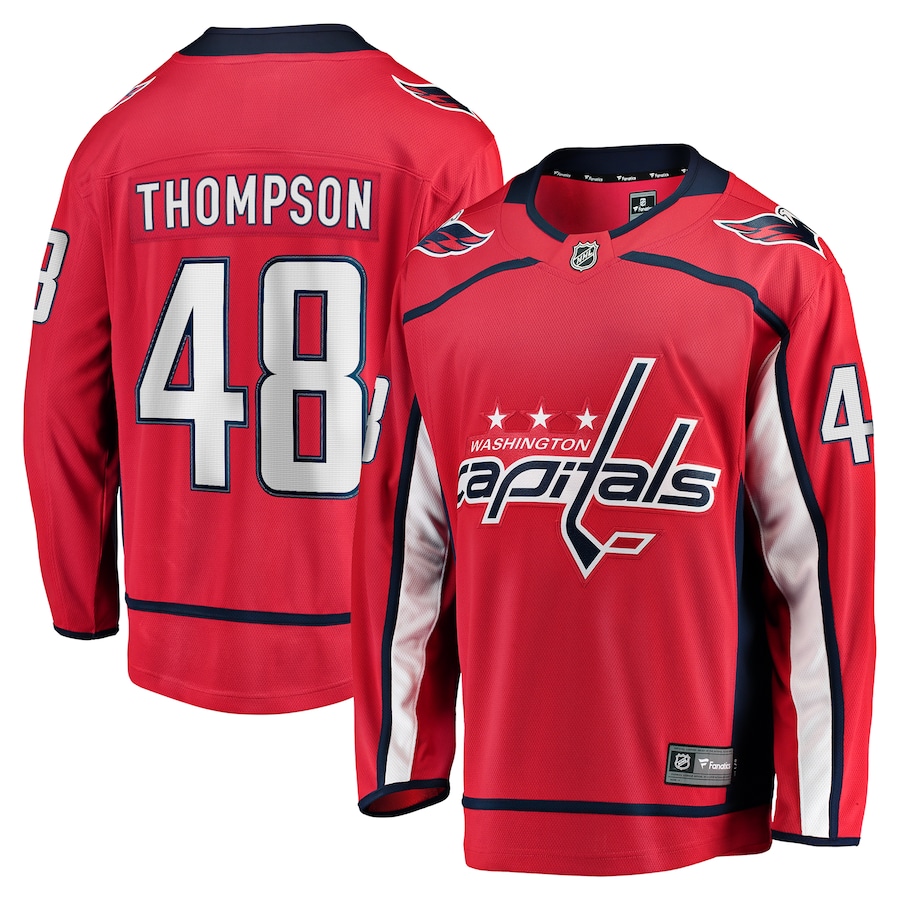 Men's Washington Capitals Logan Thompson Fanatics Red Home Premier Breakaway Player Jersey