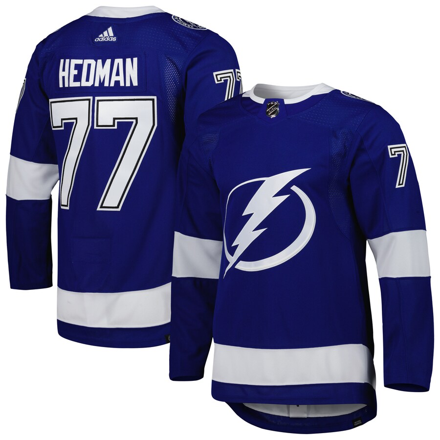 Men's Tampa Bay Lightning Victor Hedman adidas Blue  Primegreen Authentic Pro Player Jersey