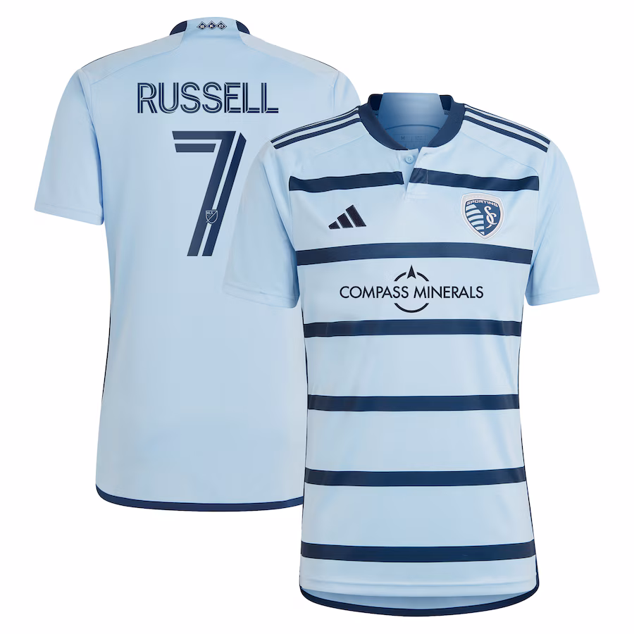 Men's Sporting Kansas City Johnny Russell adidas Light Blue 2023 Hoops 4.0 Replica Player Jersey