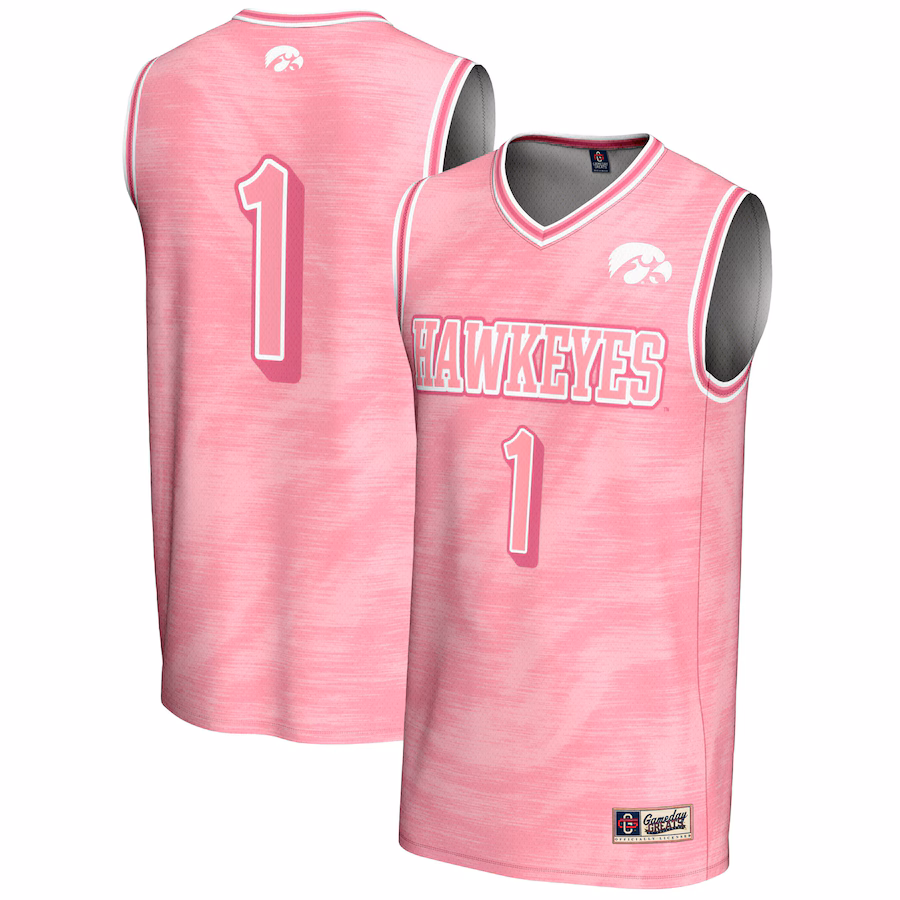 Unisex GameDay Greats #1 Pink Iowa Hawkeyes Lightweight Basketball Jersey