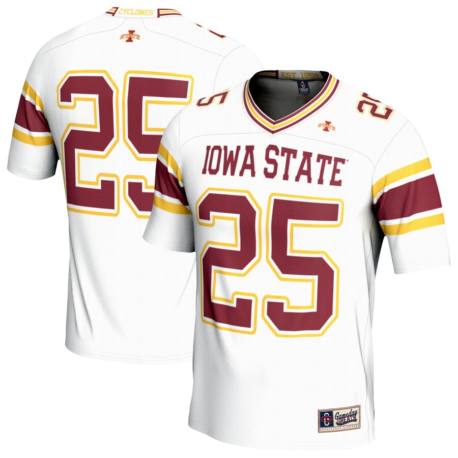 Youth GameDay Greats White Iowa State Cyclones Lightweight Collegiate Football Fashion Jersey