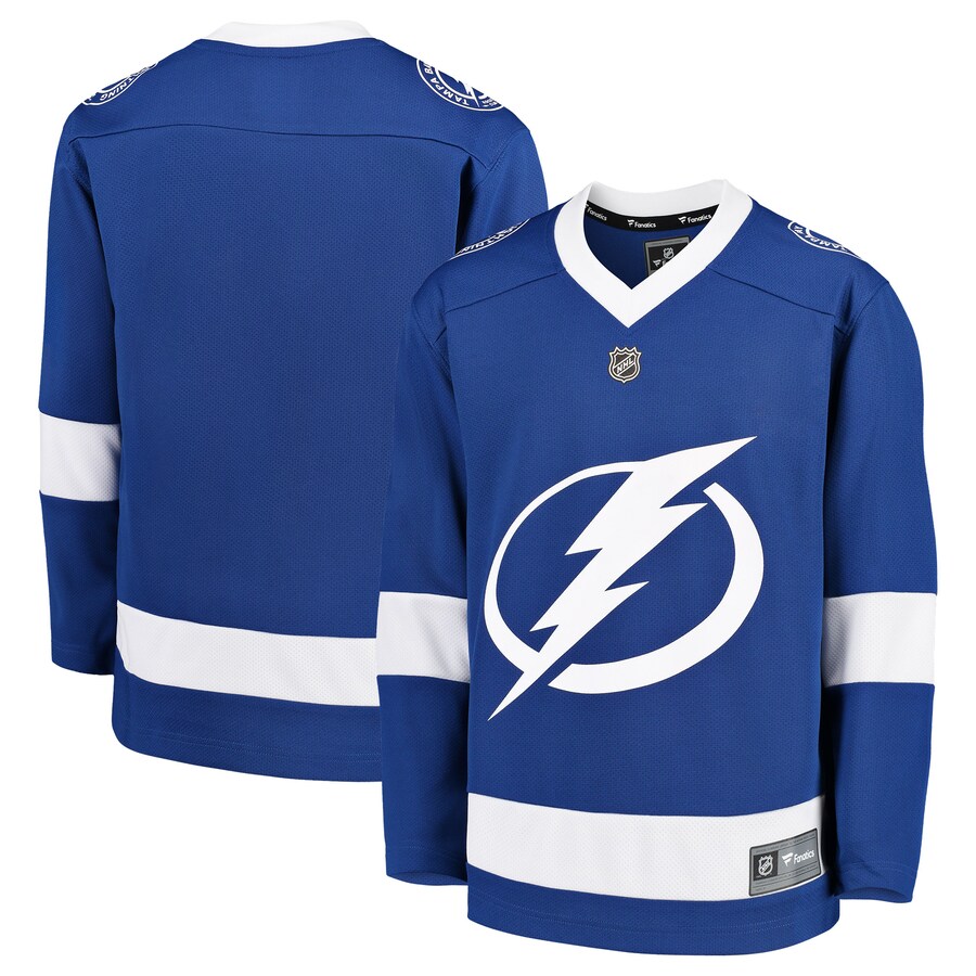 Youth Tampa Bay Lightning Fanatics Branded Blue Home Replica Blank Jersey