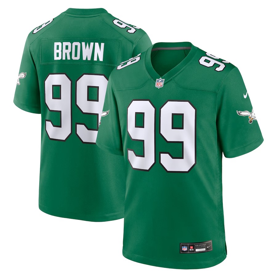 Men's Philadelphia Eagles Jerome Brown Nike Kelly Green Retired Player Alternate Game Jersey