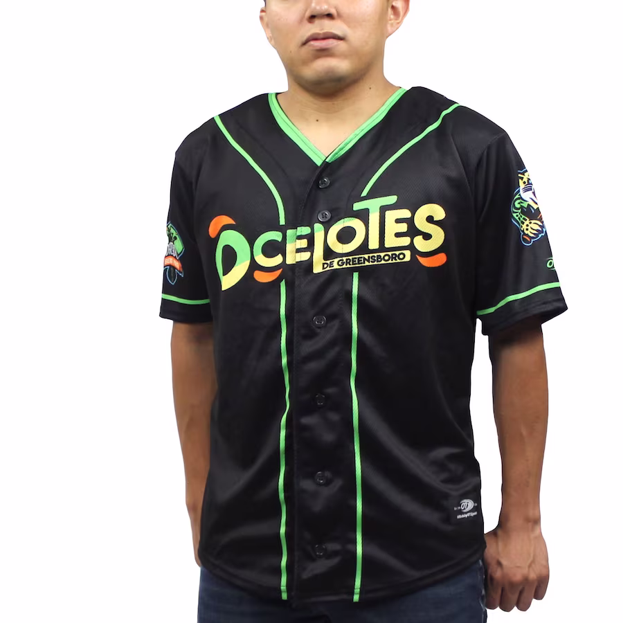 Men's Greensboro Grasshoppers Black Copa Replica Jersey