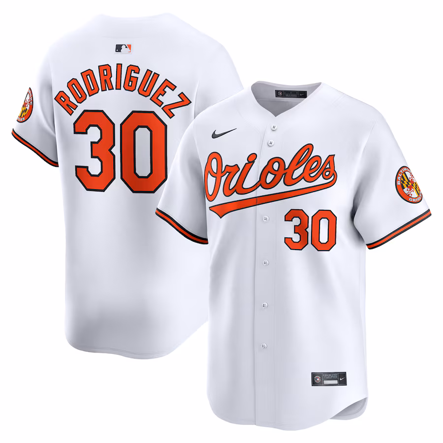 Men's Baltimore Orioles Grayson Rodriguez Nike White Home Limited Player Jersey