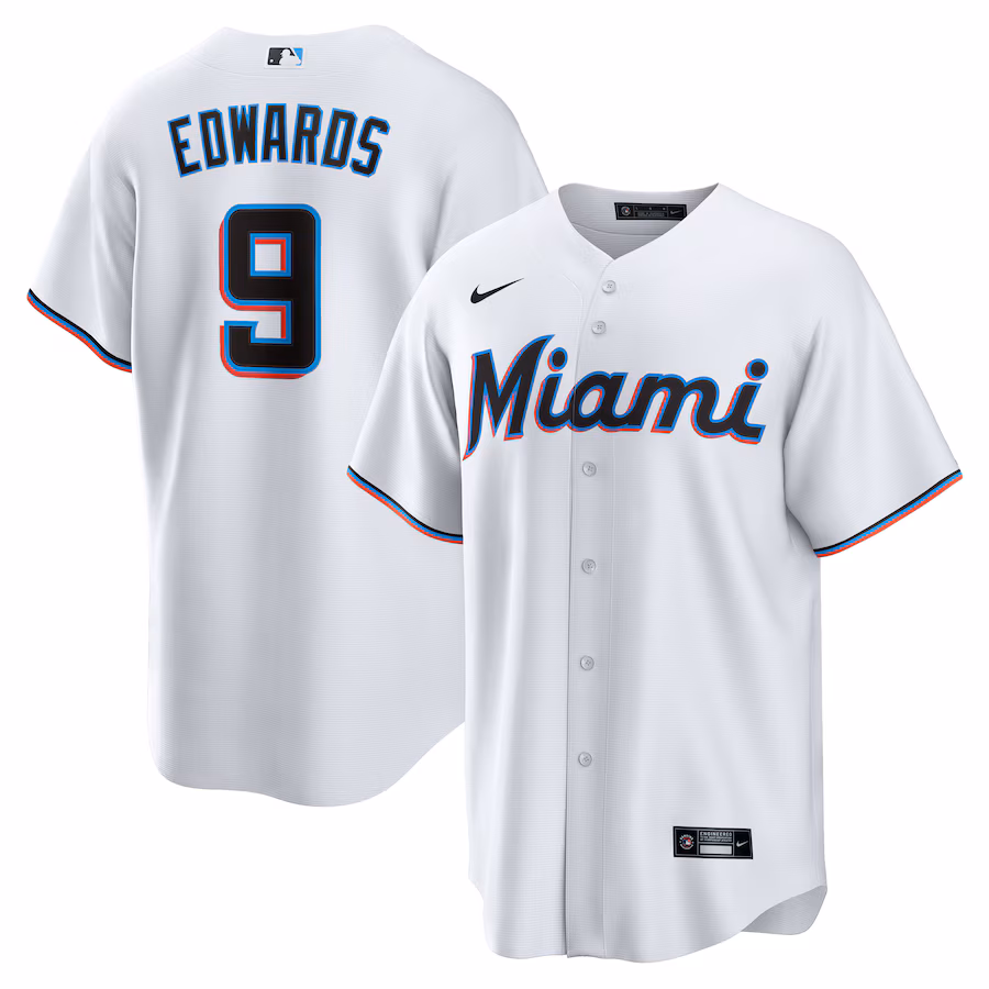 Men's Miami Marlins Xavier Edwards Nike White Home Replica Jersey